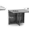 Modern Rectangular Foldable Compact Wooden Camping Table - Image 2