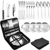 Waqif Camping Silverware Set with Case, 20 Pcs Camping Mess Kit - Image 3
