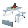 p yu enterprise 4 Person Aluminium Portable Folding Classic Table Set with Umbrella Hole Suitable For Camping - Image 3