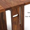 Modern Rectangular Foldable Compact Wooden Camping Table - Image 3