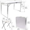 Corvids 4 Feet Multipurpose Aluminium Folding Camping Table with 4 Oxford Mat Chairs & Carrying Handle - Image 5