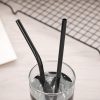 KITOME Portable Utensils, Travel Camping Cutlery Set, 8-Piece Including Knife Fork Spoon Chopsticks Cleaning Brush Straws Portable Case, Stainless Steel Flatware Set (Black) - Image 4