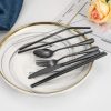 KITOME Portable Utensils, Travel Camping Cutlery Set, 8-Piece Including Knife Fork Spoon Chopsticks Cleaning Brush Straws Portable Case, Stainless Steel Flatware Set (Black) - Image 5
