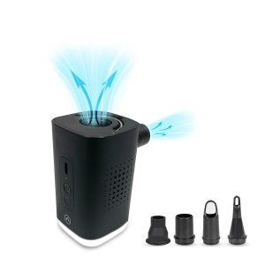 Rescuer Mini Portable Air Pump for Camping, Inflator & Deflator with 2400mAh Built-in Rechargeable Battery for Swimming Pool Tubes, Blower, Air Bed Inflator