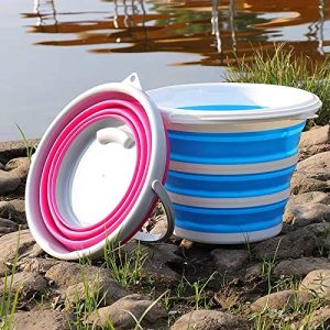 DC DECORIO- A UNIQUE PRODUCT RANGE Collapsible Foldable Silicone Circlur Camping Buckets