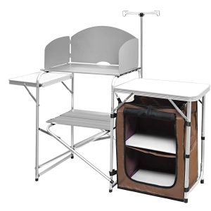 CampLand Folding Cooking Table Portable Cook Station Aluminum Camping Kitchen