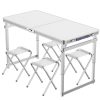 Corvids 4 Feet Multipurpose Aluminium Folding Camping Table with 4 Oxford Mat Chairs & Carrying Handle - Image 6