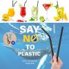 KITOME Portable Utensils, Travel Camping Cutlery Set, 8-Piece Including Knife Fork Spoon Chopsticks Cleaning Brush Straws Portable Case, Stainless Steel Flatware Set (Black) - Image 6