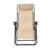 Alloy Steel Camping Folding Reclining Chair With Pillow (Beige) - Image 3