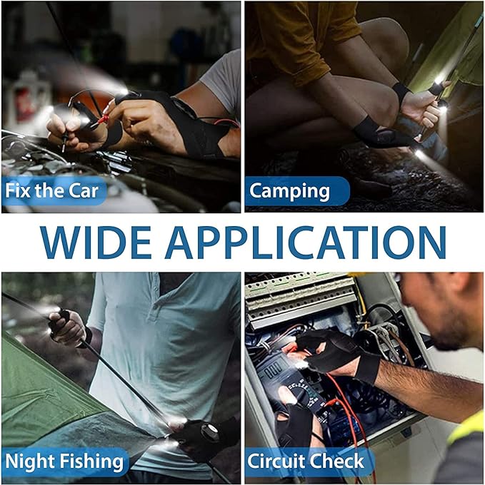 XForce Plaza Camping LED Flashlight Gloves - Image 3