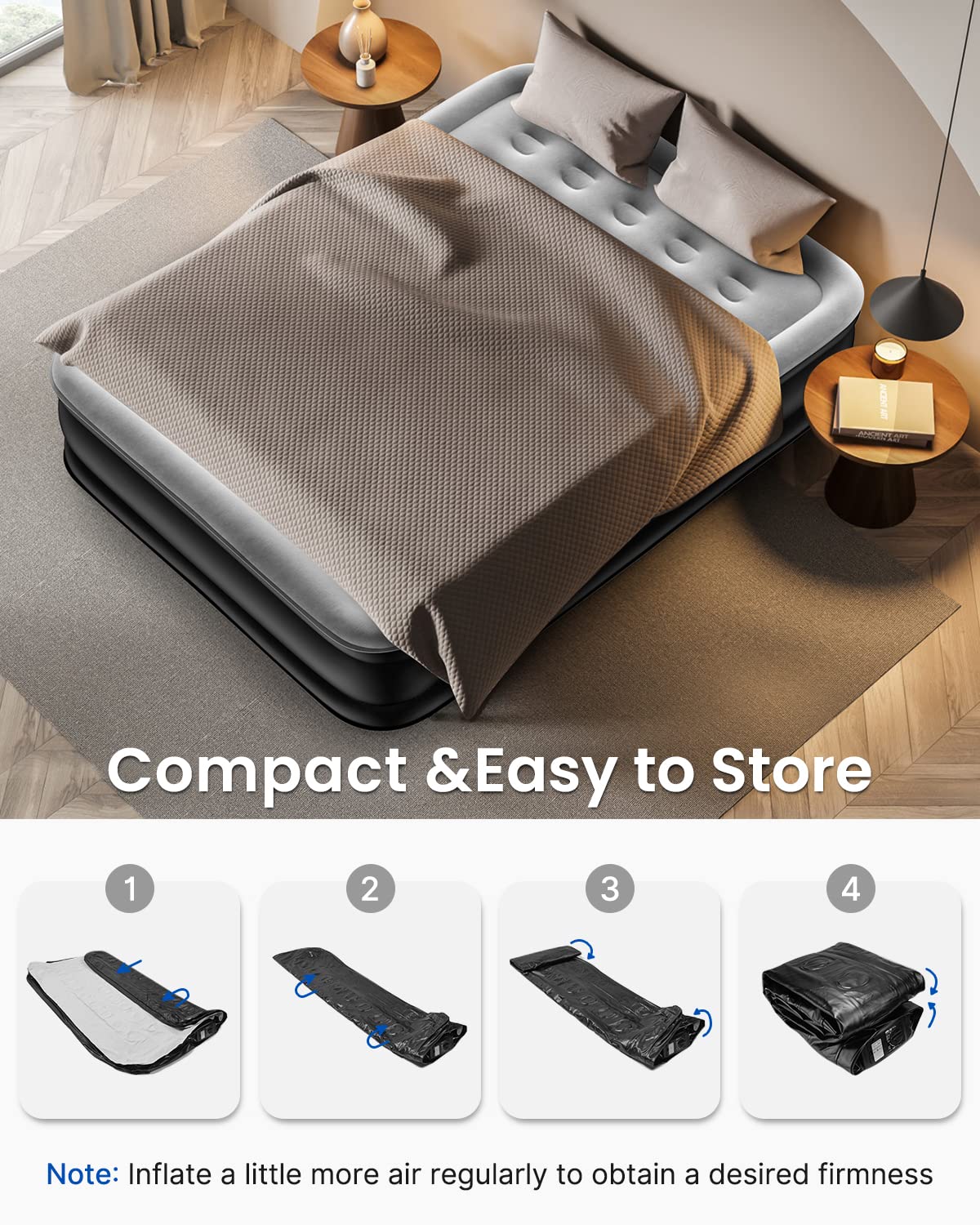 Airefina Queen Air Mattress with Built-in Pump For Camping - Image 3