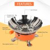 BISONBERG Camping Gas Stove Lightweight Folding Furnace Outdoor Metal Camping Stove For Picnic Cooking Gas Burners Folding Stove With Storage Bag - Stainless Steel A3 - Image 3