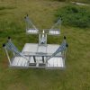 p yu enterprise 4 Person Aluminium Portable Folding Classic Table Set with Umbrella Hole Suitable For Camping - Image 6