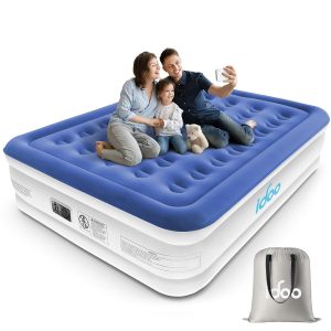 iDOO King Air Bed, Inflatable Mattress with Built-in Electric Pump