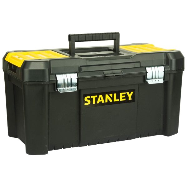 STANLEY STST1 Portable Plastic Toolbox with Top Lid and Removable Tray Compartment