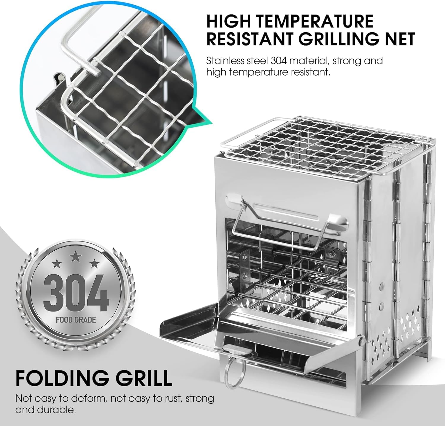 GION Wood Burning Camping Stove with Grill - Image 5