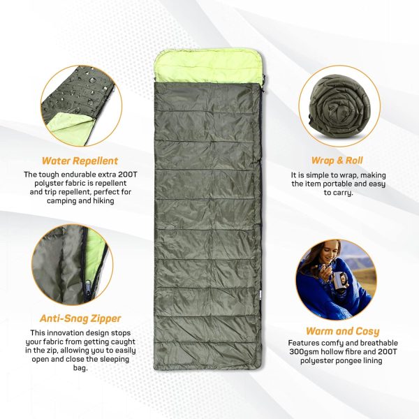 Rocksport Camplite +8°C to +20°C Rectangular Shape Sleeping Bag for Camping