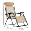Alloy Steel Camping Folding Reclining Chair With Pillow (Beige) - Image 5