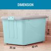 TIED RIBBONS Plastic Multipurpose Rectangular Storage Box Container Organizer with Closing Lid, Wheels and Side Locking Handles - Image 4