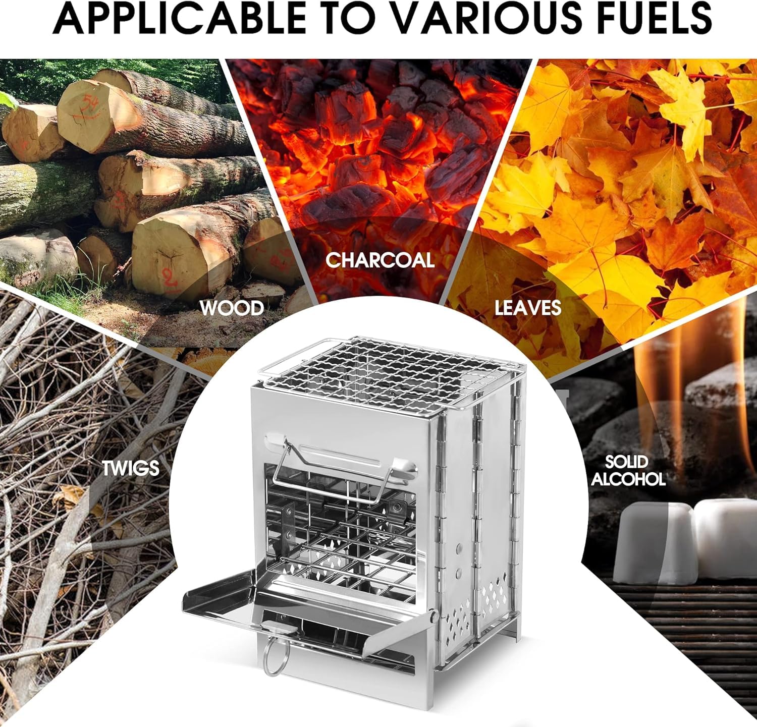 GION Wood Burning Camping Stove with Grill - Image 7