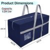 SNDIA 2 Pack Extra Large 128 L Nylon Moisture Proof Multipurpose Heavy Duty Toys Storage Bag/Stationery/Blankets/Clothes With Strong Reinforced Handles Rectangular (Blue,80x40x40 cm) - Image 6