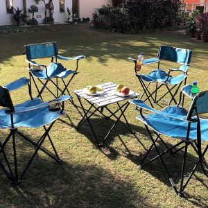 Star Metal Fabric Portable Camping  Chairs Set of 4