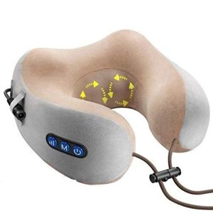 SELLASTIC Travel Neck Pillow Electric Neck Massager Memory Foam Pillow for camping
