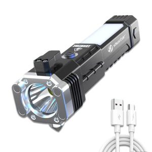 KLIFFOO Portable Rechargeable Torch LED Flashlight with 4 lightning Modes For Camping