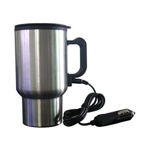 Generic 1Pc 12V Stainless Steel Car Heating Cup Auto Adapter Heated Travel Mug Thermos For Camping
