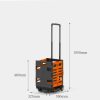 Bigapple Rolling Wheels Plastic Basket Portable Camping Folding Trolley Cart - Image 2