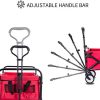 Heavy Duty Collapsible Folding Wagon Utility Camping Cart with Universal Wheels & Adjustable Handle - Image 2