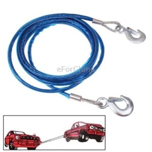 TONSYL 10mm Car Tow Cable Heavy Duty Towing Pull Tow Ropes 5 Tons Wire Cable High Strength-Safety Hook Steel Wire Trailer Car Boat Emergency Towing Rope for faulty Vehicles