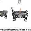 Heavy Duty Collapsible Folding Wagon Utility Camping Cart with Universal Wheels & Adjustable Handle - Image 3