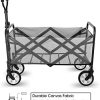 Heavy Duty Collapsible Folding Wagon Utility Camping Cart with Universal Wheels & Adjustable Handle - Image 6