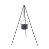 UJEAVETTE Tripod Camping Outdoor Cooking Campfire Picnic Pot Cast Grill Oven Black - Image 3