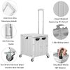 Toriox Folding Portable Shopping Grocery Basket Cart Trolley with 4 Wheel - Camping Cart Trolley - Image 3