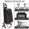 HASTHIP® Shopping Cart with Wheels, Foldable 6-Wheel Luggage Trolley for Camping - Image 7