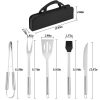 Whitecloud TRANSFORMING HOMES 5 Pcs Stainless Steel Barbecue BBQ Tool Kit Set Barbecue Cooking Helping Accessories with Storage Bag - Image 8