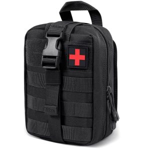 PROBEROS First Aid Box for Medical Emergency Kit, Heavy Duty and Large Capacity Military Grade Rip-Away Ifak Pouch for Camping