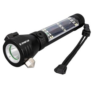 Spurtar Solar Powered Flashlight, Emergency Light Usb Rechargeable Solar Powered 2000Mah For Camping