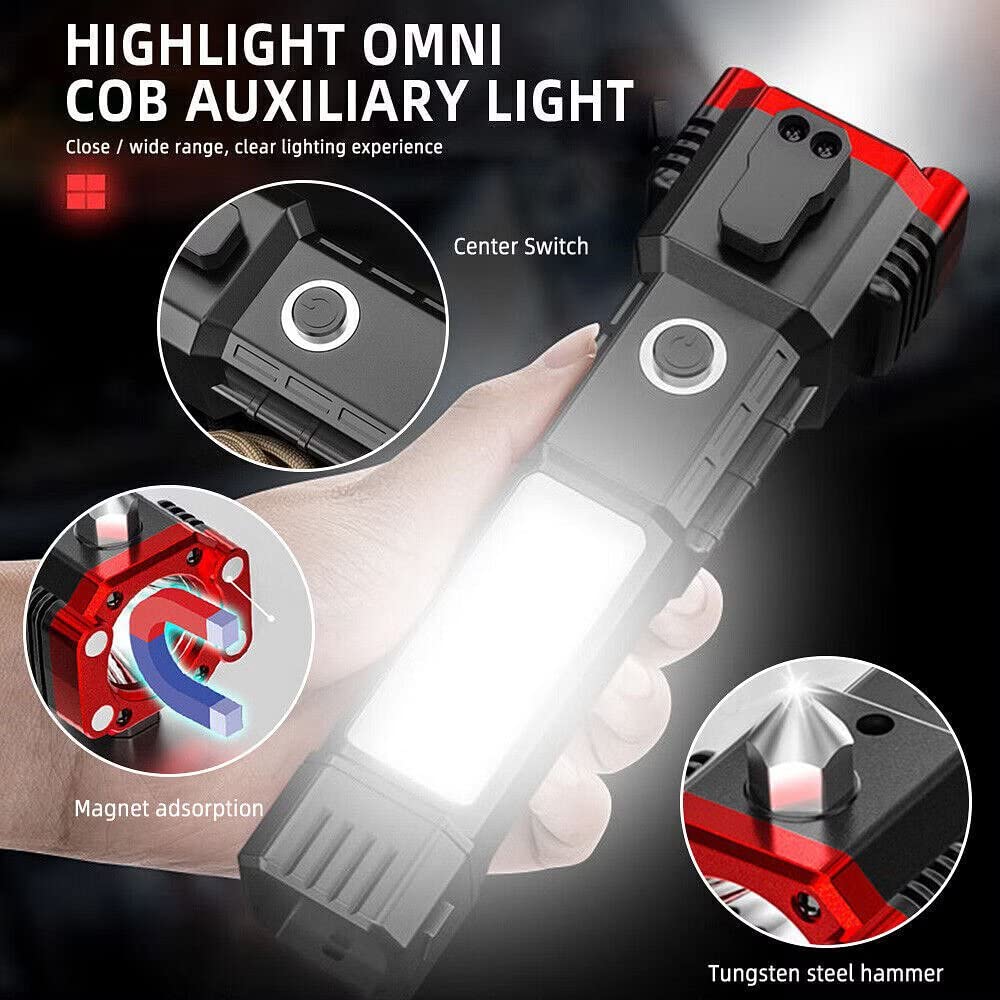 KLIFFOO Portable Rechargeable Torch LED Flashlight with 4 lightning Modes For Camping - Image 3