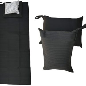 DAYISH Laminated Fabric Cushion Travel Mats Single Bed Mattress Light Weight-Durable-Foldable Soft Floor Mats with Pillow and Storage Bag For Train Bus Picnics and Camping