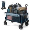 TIMBER RIDGE Collapsible Outdoor Folding Wagon Cart Heavy Duty Camping Patio Shopping Garden Cart with Side Bag Cup Holder - Image 4