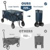 TIMBER RIDGE Collapsible Outdoor Folding Wagon Cart Heavy Duty Camping Patio Shopping Garden Cart with Side Bag Cup Holder - Image 2