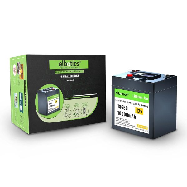 ELBOTICS 12V 10000mAh NMC Rechargeable Lithium Battery