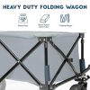 TIMBER RIDGE Collapsible Outdoor Folding Wagon Cart Heavy Duty Camping Patio Shopping Garden Cart with Side Bag Cup Holder - Image 3
