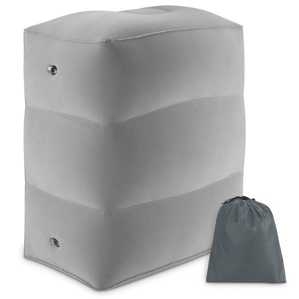 ABOUT SPACE Travel Foot Rest Pillow - Inflatable Foot Rest with Drawstring Bag for Camping