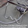 CAMPINGMOON Folding Campfire Trivet Pot Stand 304 Stainless Steel Two Height Adjustable Portable with Storage Bag - Image 3