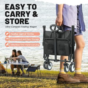 Ketumal Collapsible Folding Camping Utility Wagon cart Trolley
