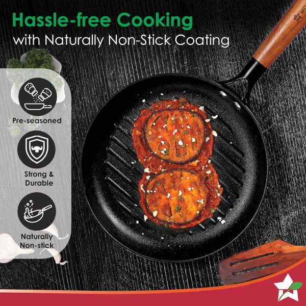 Wonderchef Pre-Seasoned Ferro Light 24cm Grill Pan